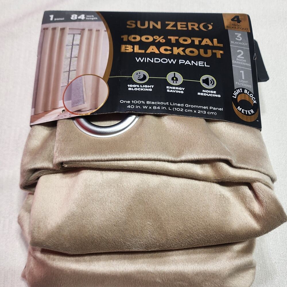 SUNZERO Blackout curtains W40''x L84'' Grommet panel Taupe